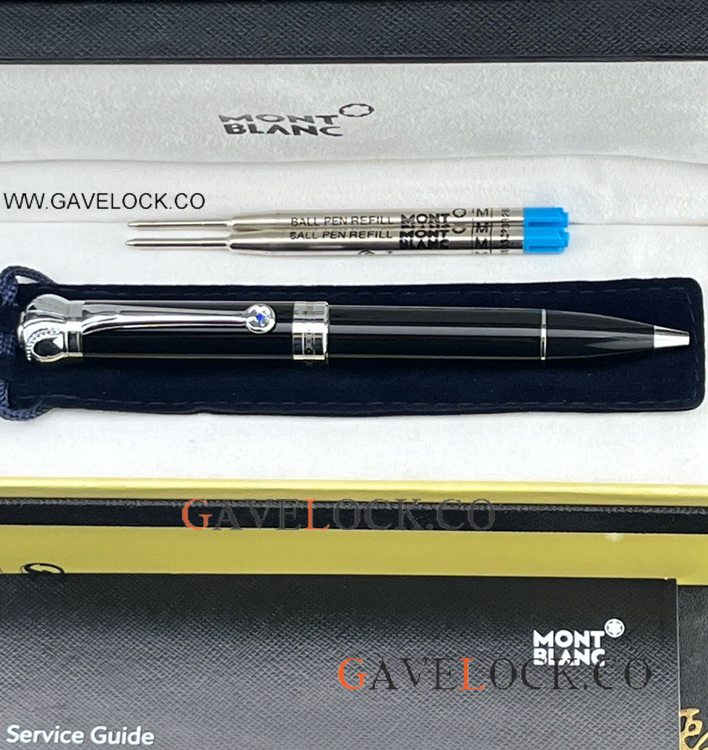New Copy Mont blanc Writers Edition Black Resin Ballpoint Pen